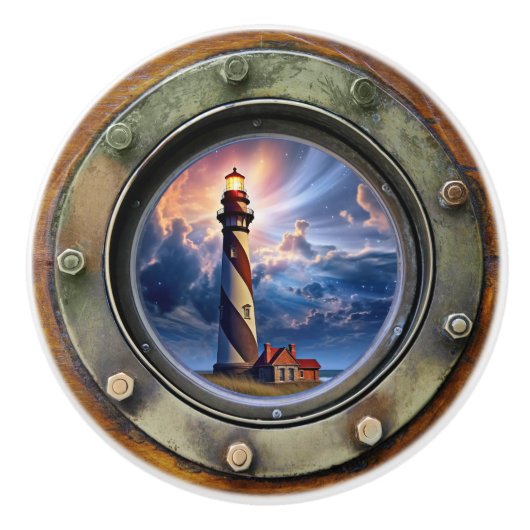 Vuurtoren Nautische Porthole Lade Knoppen (Voorkant)