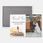 Vuurtoren Nautische Thema bruiloft Dank u Magneet (Voorkant / Achterkant)