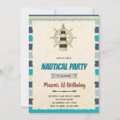 Vuurtoren — nautische themauitnodiging kaart (Voorkant)