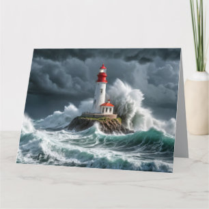 Vuurtoren Ocean Storm Majestic Krachtige Golf Kaart