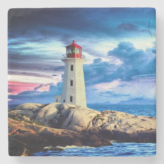 vuurtoren - Onderzetter van marmer (Voorkant)