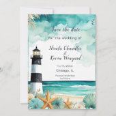 Vuurtoren Ontvangst Naar Zee Save The Date (Voorkant)