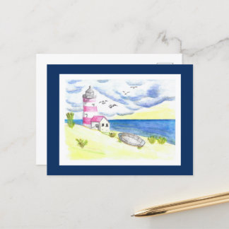 Vuurtoren op het briefkaart