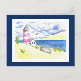 Vuurtoren op het briefkaart