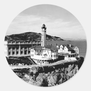 Vuurtoren op het eiland Alcatraz Ronde Sticker