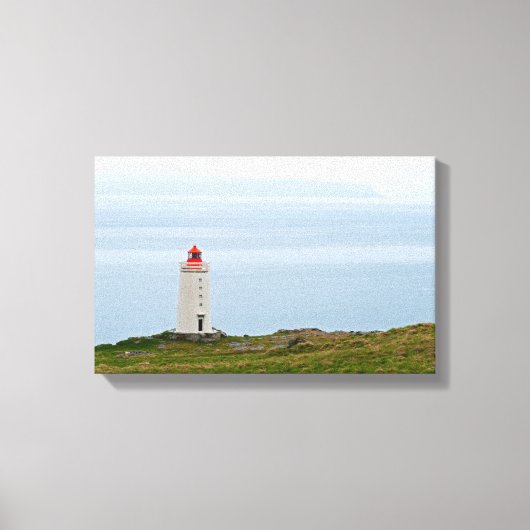 vuurtoren op het schiereiland Vatnsnes - IJsland Canvas Afdruk (Voorkant)