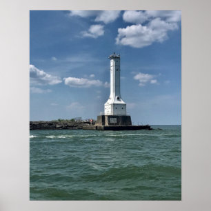 vuurtoren op Huron, ohio-fotografie Poster