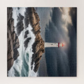 Vuurtoren op Ocean Rocks Legpuzzel (Horizontaal)