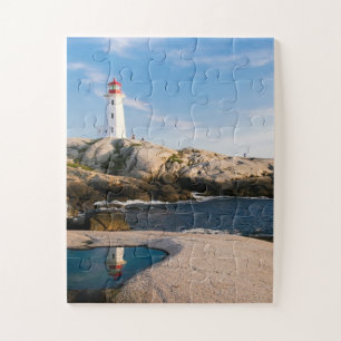 Vuurtoren op Rocks met Ocean Reflection Legpuzzel