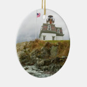 vuurtoren op roos Island Keramisch Ornament (Rechts)