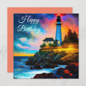 vuurtoren op zonsondergang (Voorkant / Achterkant)