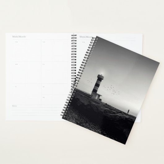vuurtoren op zonsondergang planner (Display)