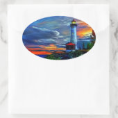 vuurtoren ovale sticker (Tas)