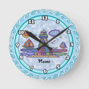 Vuurtoren patch ronde klok