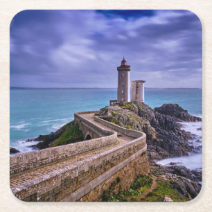 vuurtoren Petit Minou Lighthouse Frankrijk Vierkante Kartonnen Onderzetter