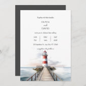 Vuurtoren Pier Oceanisch landschap Nautische bruil Kaart (Voorkant / Achterkant)