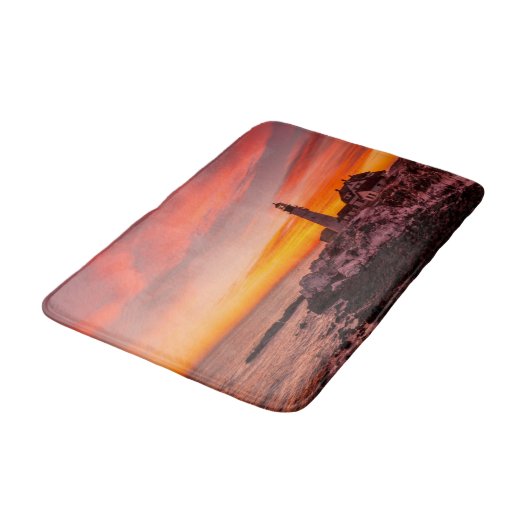 vuurtoren | Portland Head Kaap Elizabeth Maine Badmat (Gekanteld)