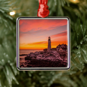 vuurtoren Portland Head Kaap Elizabeth Maine Metalen Ornament