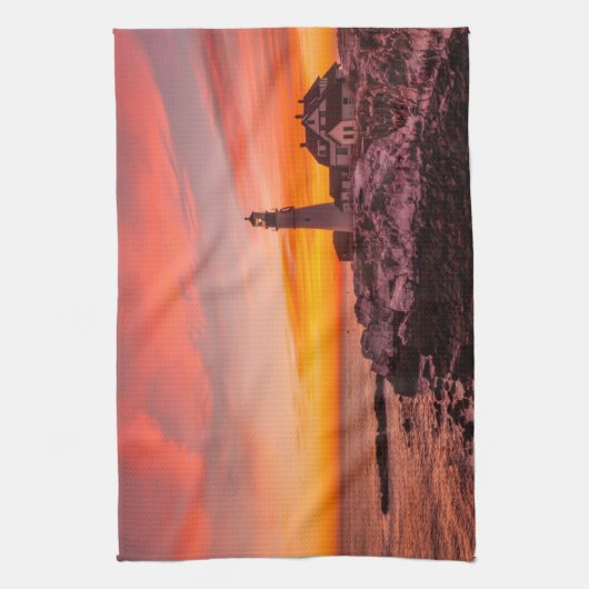 vuurtoren | Portland Head Kaap Elizabeth Maine Theedoek (Verticaal)