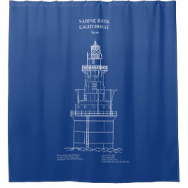 Vuurtoren Sabine Bank - Texas - AD Douchegordijn