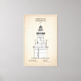Vuurtoren Sabine Bank - Texas - SBD Canvas Afdruk