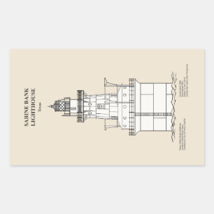 Vuurtoren Sabine Bank - Texas - SBD Rechthoekige Sticker