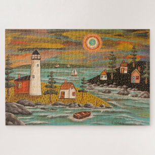 vuurtoren Sail Jigzaag Puzzle door Karla Gerard Legpuzzel