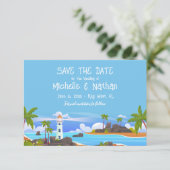 Vuurtoren Save the Date Aankondiging  (Staand voorkant)