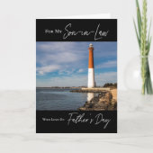 Vuurtoren Seascape Vaderdag voor schoonzoon Kaart (Voorkant)