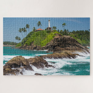 Vuurtoren Sri Lanka Tropisch palmstrand zeebaars Legpuzzel
