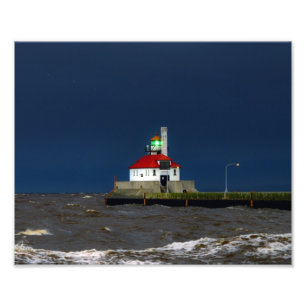 Vuurtoren Storm Foto Afdruk