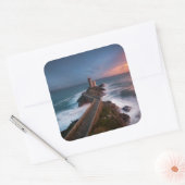 vuurtoren Sunset Plouzané | Finistère, Bretagne Vierkante Sticker (Envelop)