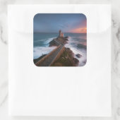 vuurtoren Sunset Plouzané | Finistère, Bretagne Vierkante Sticker (Tas)