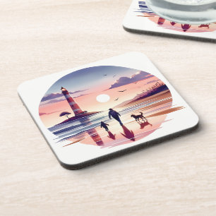 Vuurtoren Sunset Walk Coastal Scene Bier Onderzetter