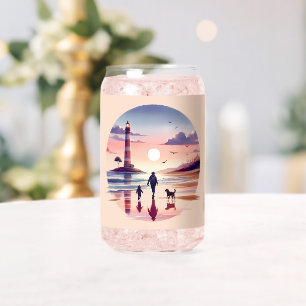 Vuurtoren Sunset Walk Coastal Scene Blikvorm Glas