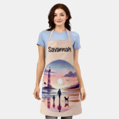 Vuurtoren Sunset Walk Coastal Scene Schort (Gedragen)