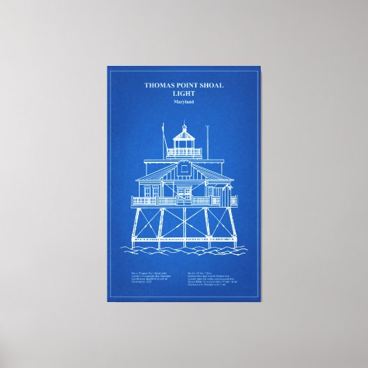 Vuurtoren Thomas Point Shoal - Maryland - AD Canvas Afdruk (Voorkant)