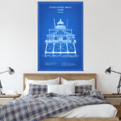 Vuurtoren Thomas Point Shoal - Maryland - AD Canvas Afdruk (Insitu (Slaapkamer))