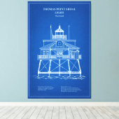 Vuurtoren Thomas Point Shoal - Maryland - AD Canvas Afdruk (Insitu (Houten vloer))