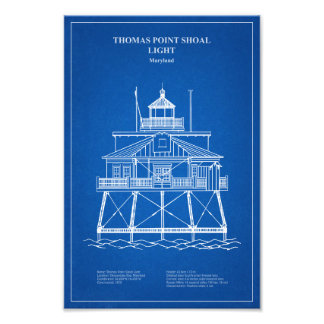 Vuurtoren Thomas Point Shoal - Maryland - AD Foto Afdruk