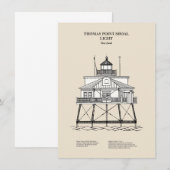Vuurtoren Thomas Point Shoal - Maryland - SBD Notitiekaartje (Voorkant / Achterkant)