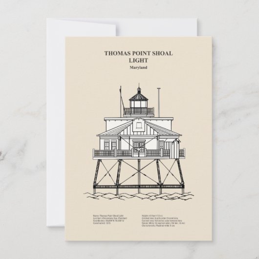 Vuurtoren Thomas Point Shoal - Maryland - SBD Notitiekaartje (Voorkant)