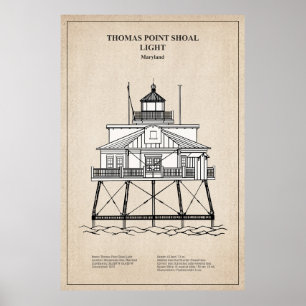 Vuurtoren Thomas Point Shoal - Maryland - SBD Poster