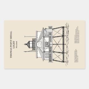 Vuurtoren Thomas Point Shoal - Maryland - SBD Rechthoekige Sticker