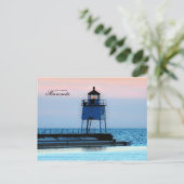 Vuurtoren twee havens Minnesota Briefkaart (Staand voorkant)