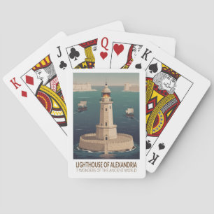 Vuurtoren van Alexandrië 7 Wereldwonderen Pokerkaarten
