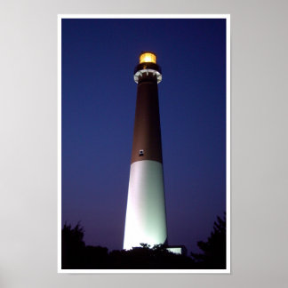 vuurtoren van Barnegat bij nacht Poster