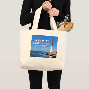 vuurtoren van Barnegat, New Jersey Grote Tote Bag