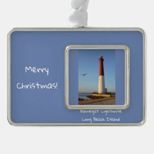 vuurtoren van Barnegat Verzilverd Kader Ornament