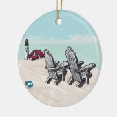 vuurtoren van beach Chairs Keramisch Ornament (Links)